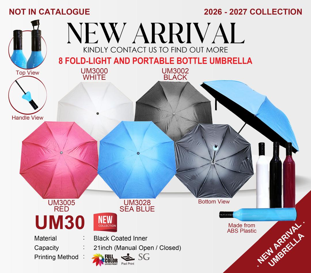 MGUM30 8 Fold Bottle Umbrella 21 inch