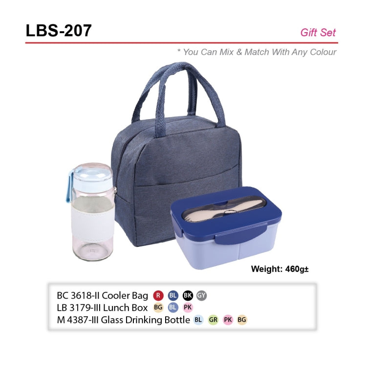 LBS-207 Corporate Gift Set Travel Set | cooler Bag | Lunch Box | Glass