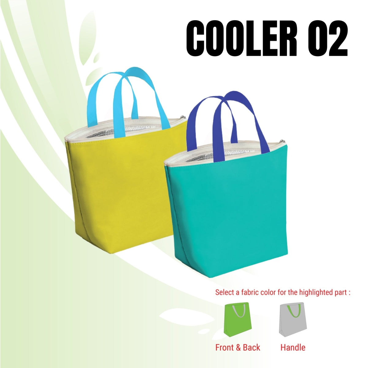COOLER02 Zipper Custom Made Non Woven Cooler Bag 35 x 30 x 12 cm