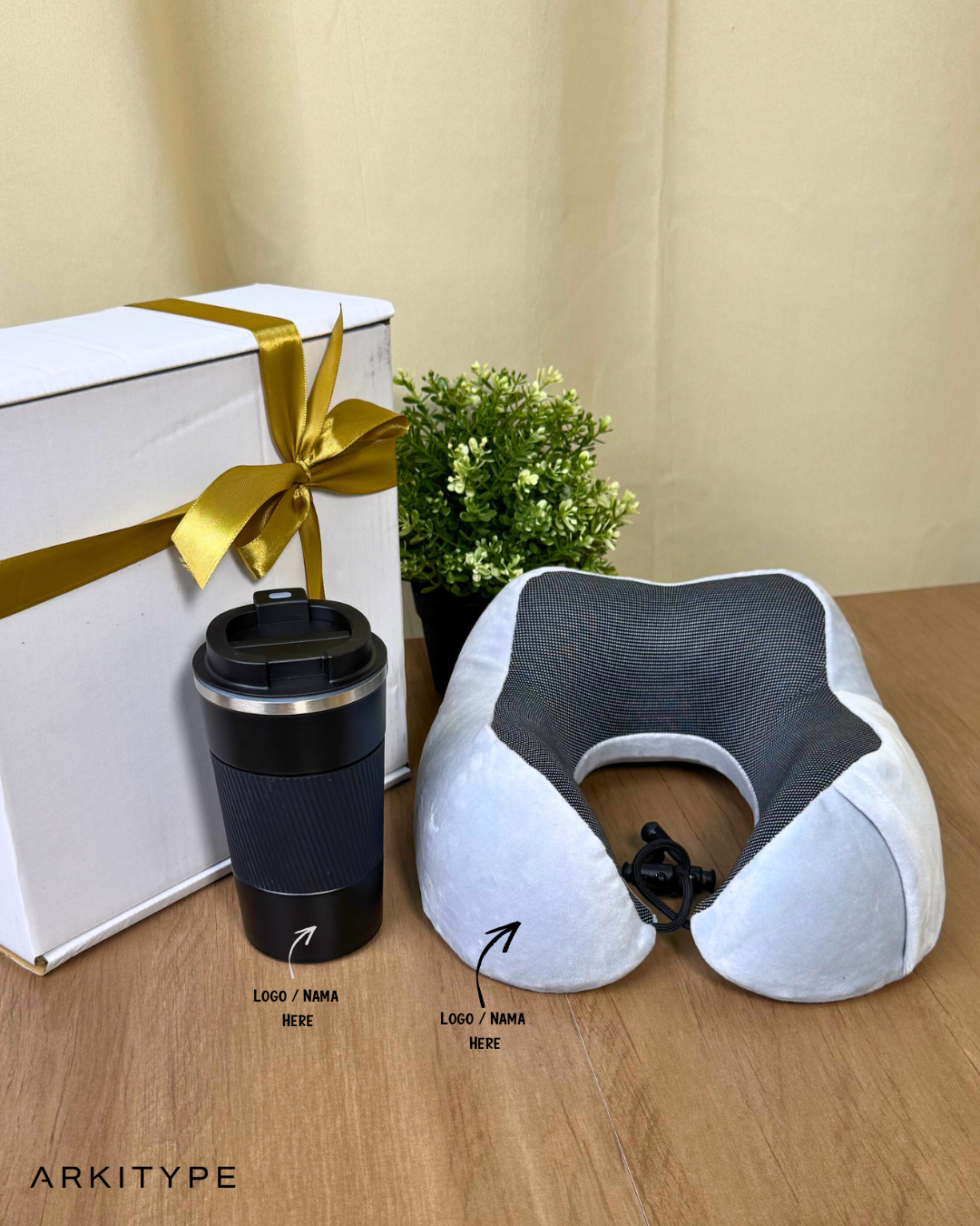Corporate Gift Set Tumbler with neck Pillow with Pouch MOQ 10set