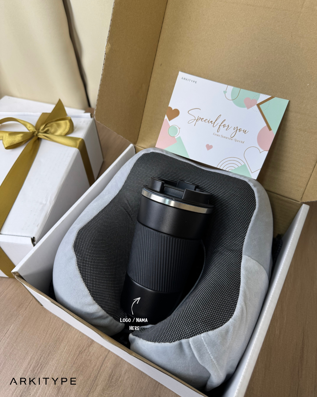 Corporate Gift Set Tumbler with neck Pillow with Pouch MOQ 10set