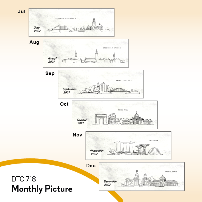 DTC 718 Linear Journey Desk Table Calendar 2027