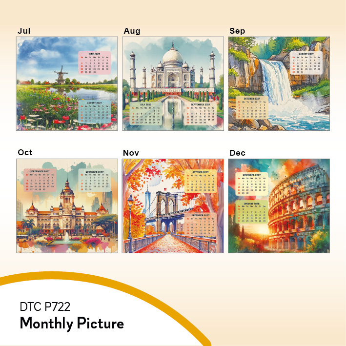 DTC P722 - Timeless Landmark Desk Table Calendar 2027