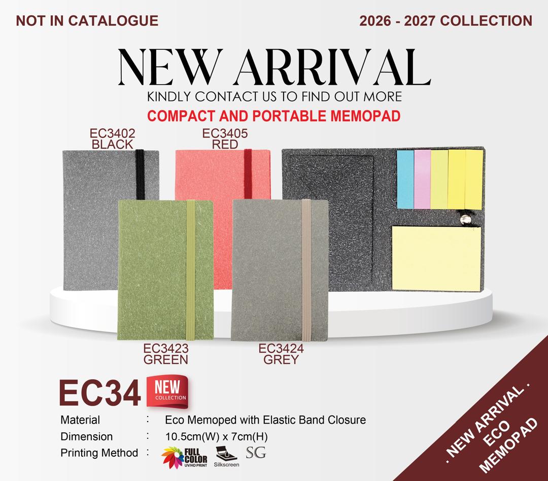 EC34 Eco Memopad With Elastic Band Closure