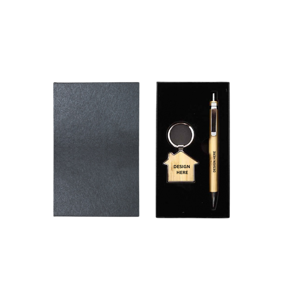 GB14 Gift Box Set Wooden Keychain & Pen | Employee appreciation | Corporate Event | Corporate Gift Set | VIP Client gifts | Company anniversary gift | Premiumgift Supplier