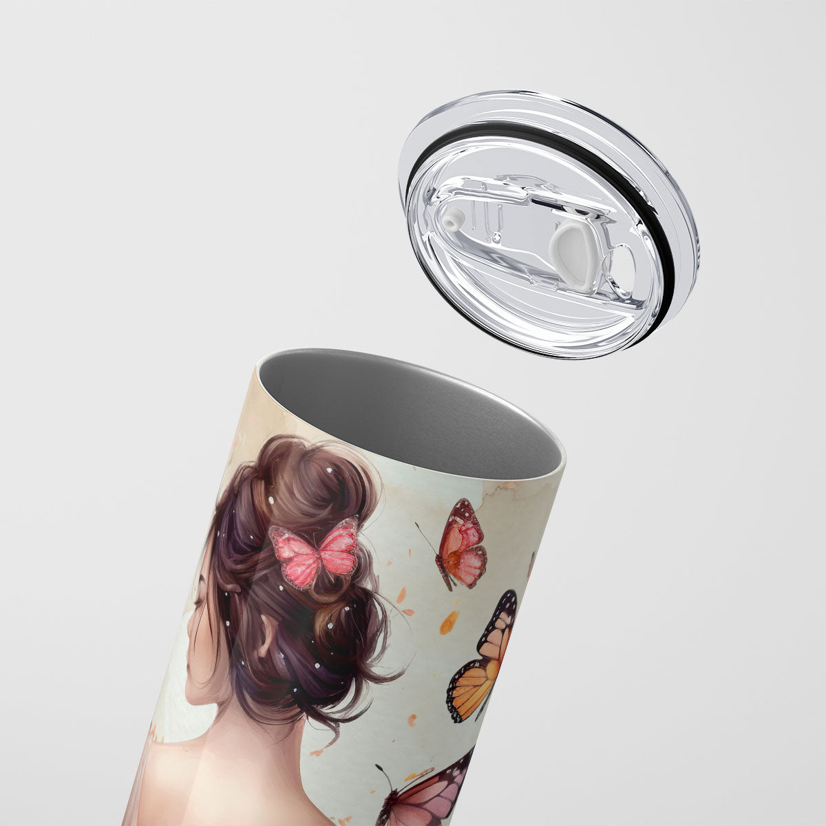 Personalised Tumbler Butterfly lady design RD3