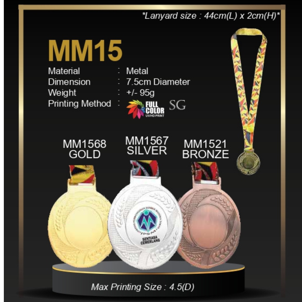 MM15Medal | Crystal Plaque custom printing for awards and recognition gifts Malaysia | Wooden Crystal Plaque | Crystal Plaque |Award Plaque |Appreciation Plaque