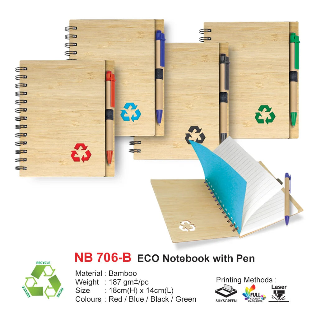 NB706-B Eco Notepad with Pen | Eco-Friendly Corporate Gifts