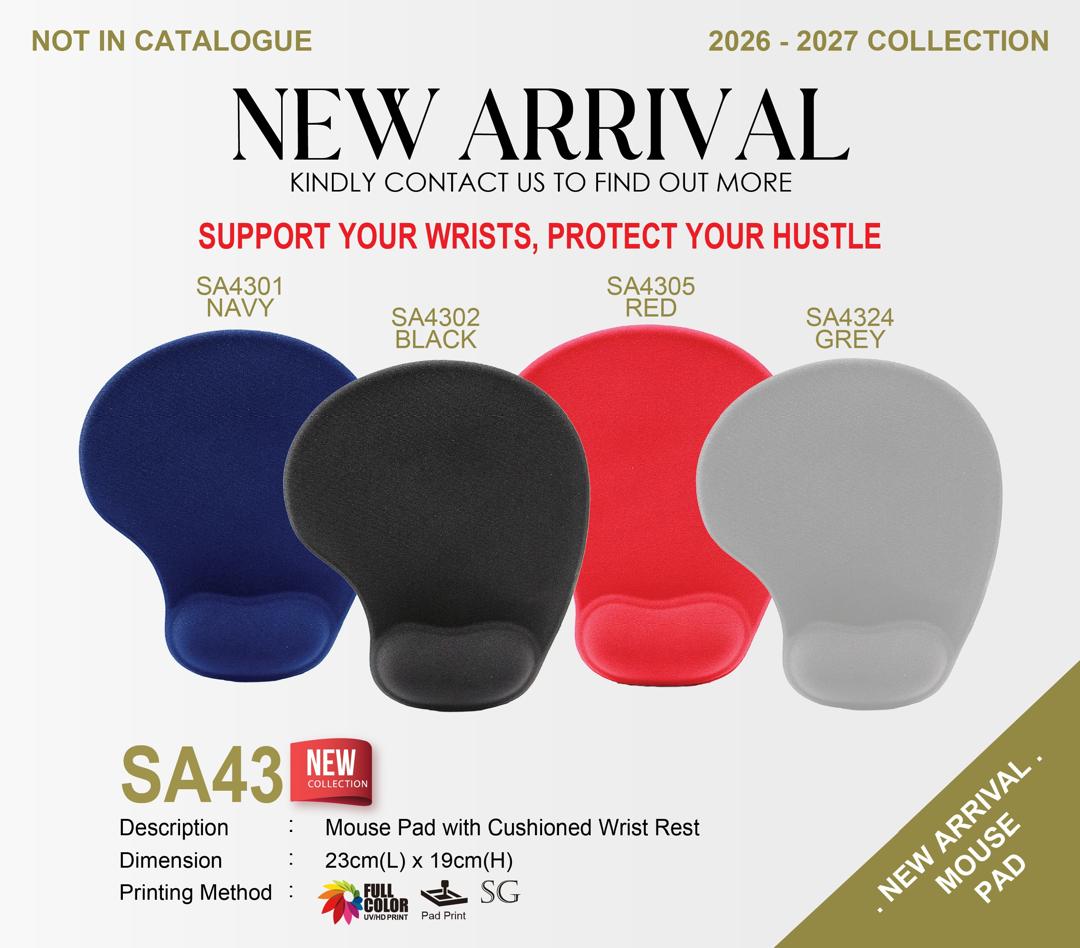 SA43 Mouse Pad with Cushioned Wrist Rest
