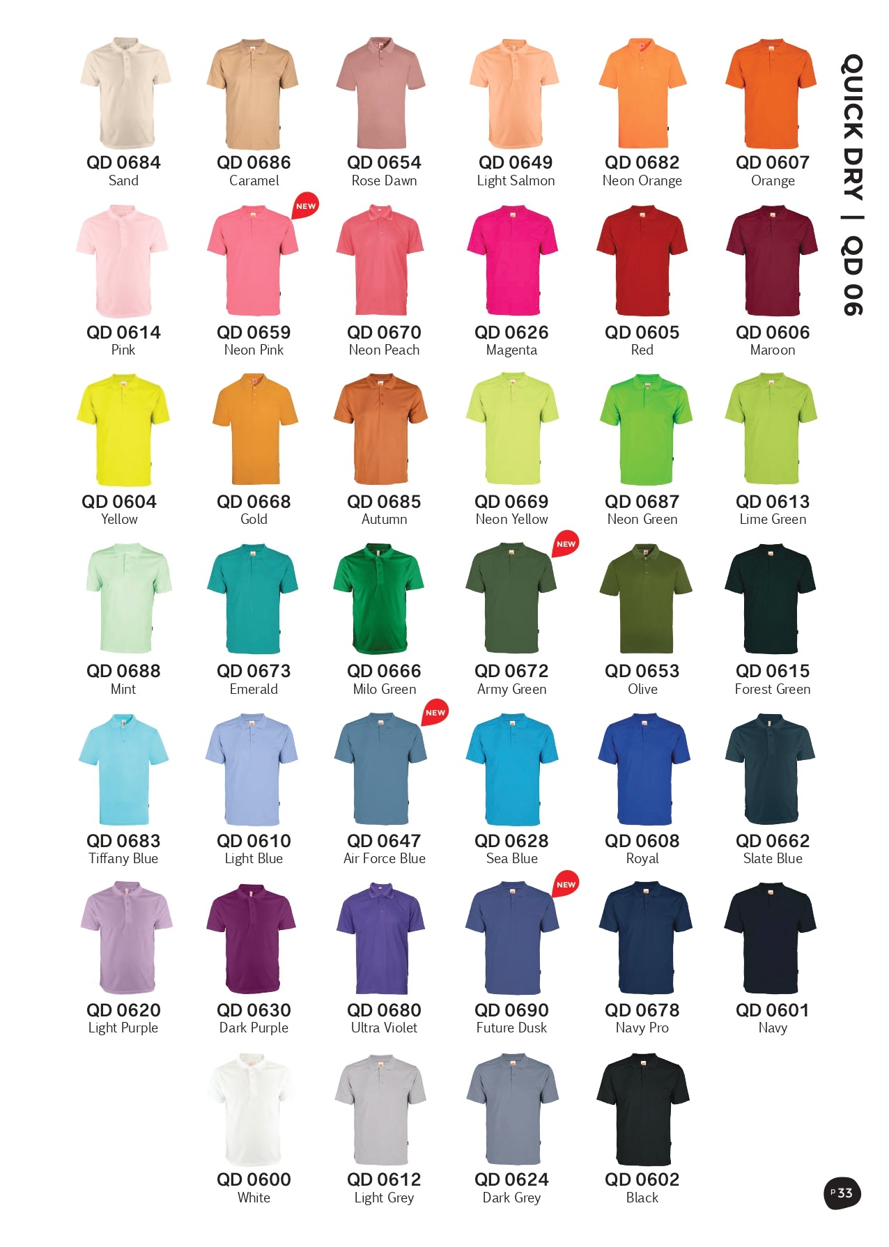 QD06 Tshirt Polo Short Sleeve 100% Microfiber