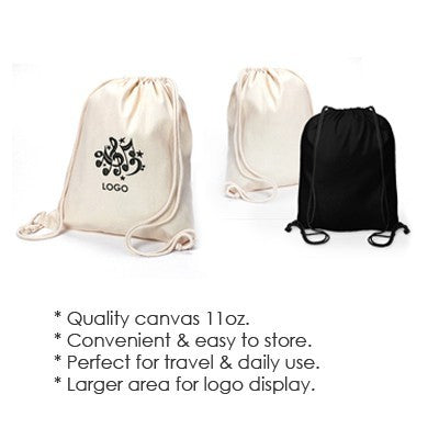 Pure Cotton Canvas Drawstring Bag - 11oz