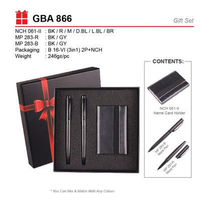 GBA 866 Corporate Gift Set | Metal Pen  | Name Card Holder