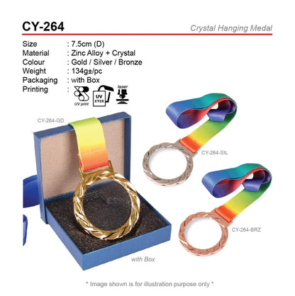 CY-264 Crystal Hanging Medal
