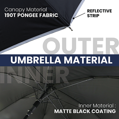 27" Auto-Open Inner Black Coated Reflective Strip Color Handle Umbrella