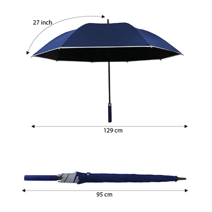 27" Auto-Open Inner Black Coated Reflective Strip Color Handle Umbrella