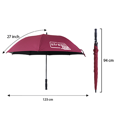 27" Auto-Open Inner Black Coated  Coated Quality Golf Big Umbrella
