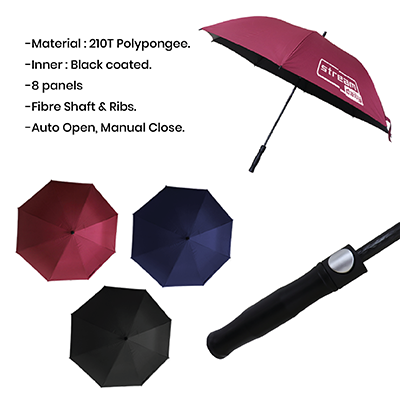 27" Auto-Open Inner Black Coated  Coated Quality Golf Big Umbrella