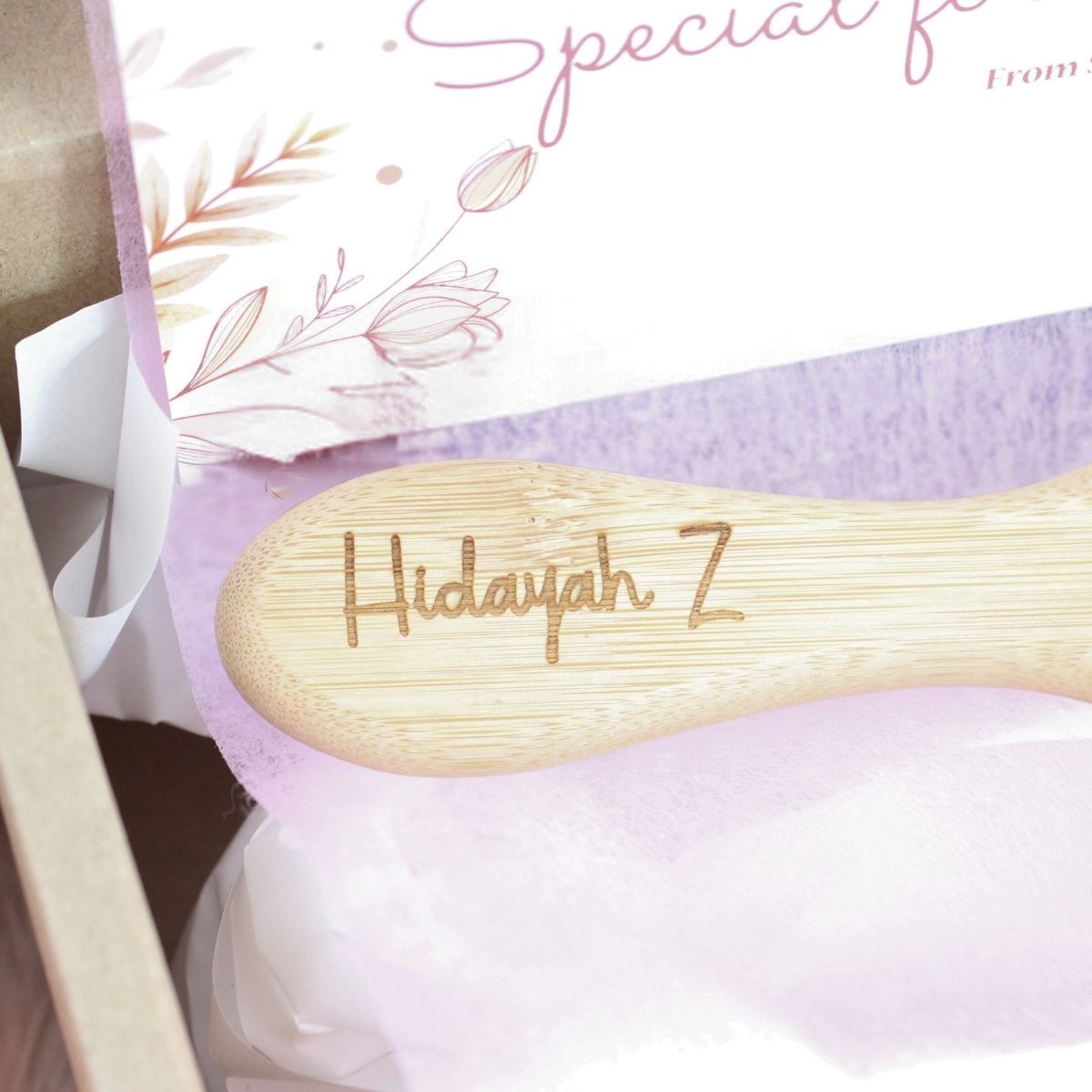 Personalised Gift Set - Wooden Hair comb with StandPhone