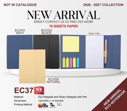 EC37 Eco Notepad with Pen - Custom Logo Printing
