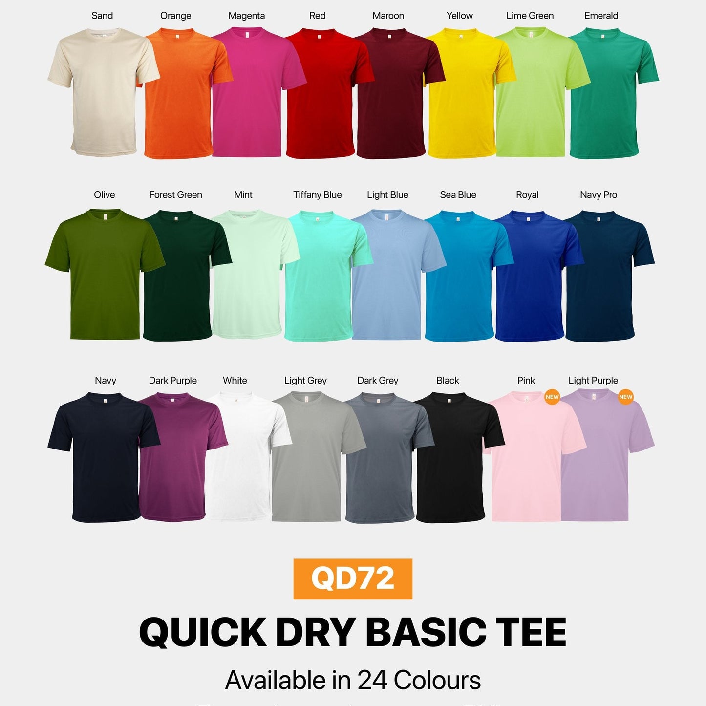 QD72 Tshirt Jersey Short Sleeve Basic Tee