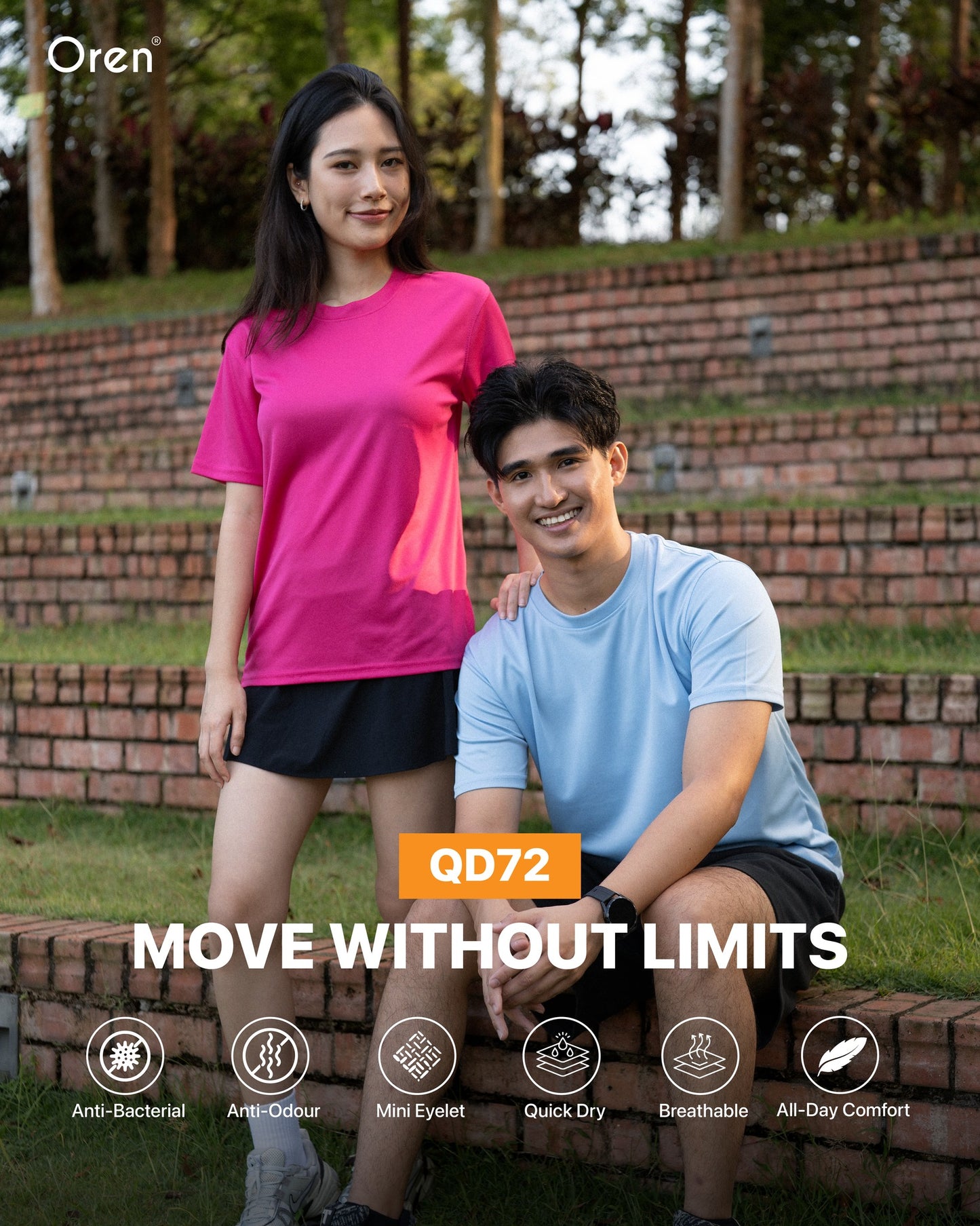 QD72 Tshirt Jersey Short Sleeve Basic Tee