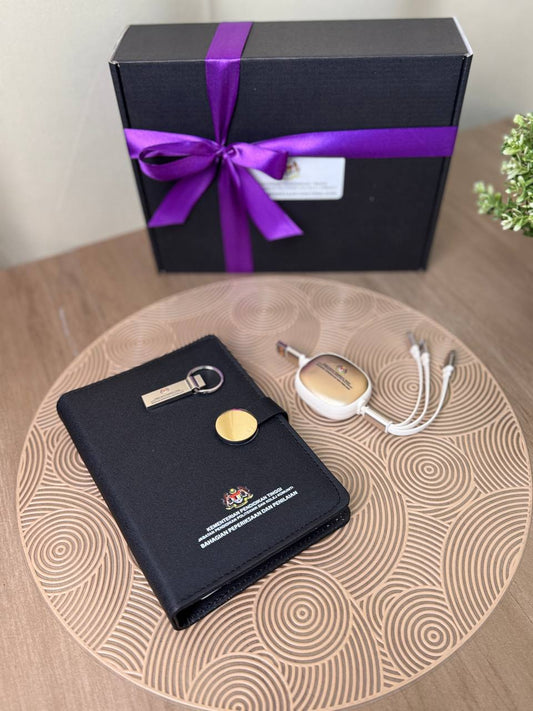Custom Corporate Gift Set Notebook, tumbdrive and USB Port