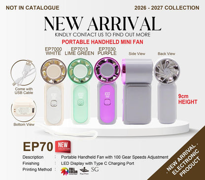 EP70 Handy Mini Portable Fan LED Display