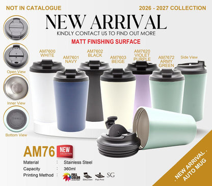 AM76 Auto Mug 360ml Stainless Steel