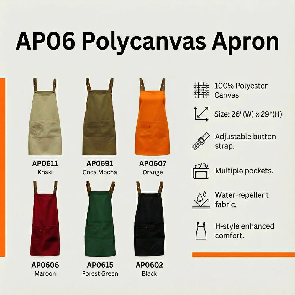 AP06 Apron 100% Polyster Canvas