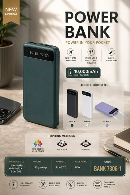 Power Bank Bank 7306-1 10000mAh