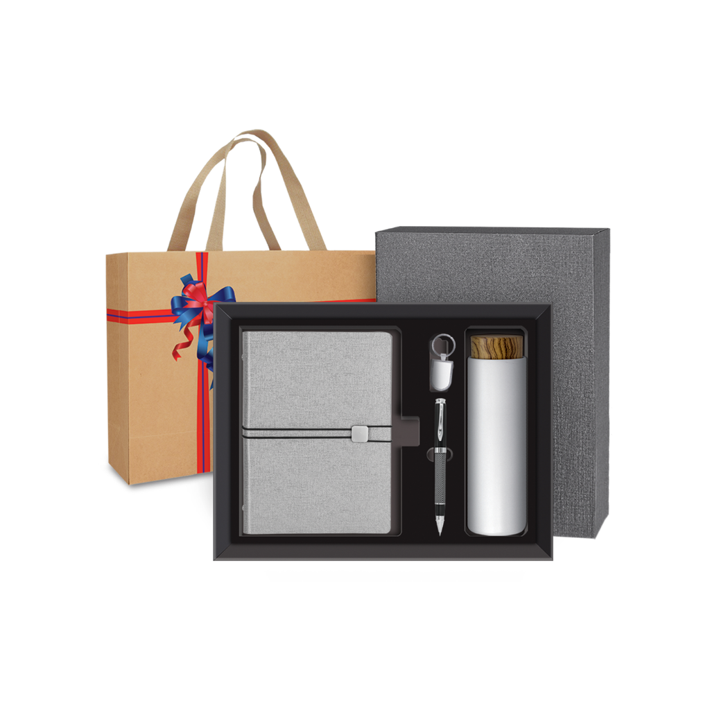 BOX 09117 Corporate Gift Set | PU Organizer | Flask | Thumbdrive | Metal Pen
