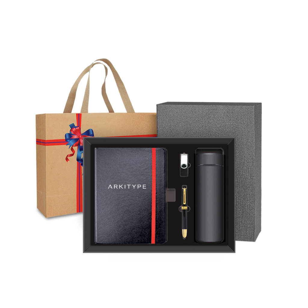 BOX 1002 Corporate Gift Set | PU Organizer  | Flask | Thumb drive | Metal Pen