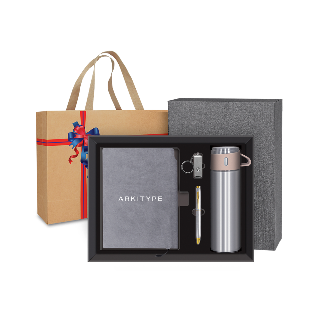 BOX 1003 Corporate Gift Set | PU Organizer  | Flask | Thumb drive | Metal Pen