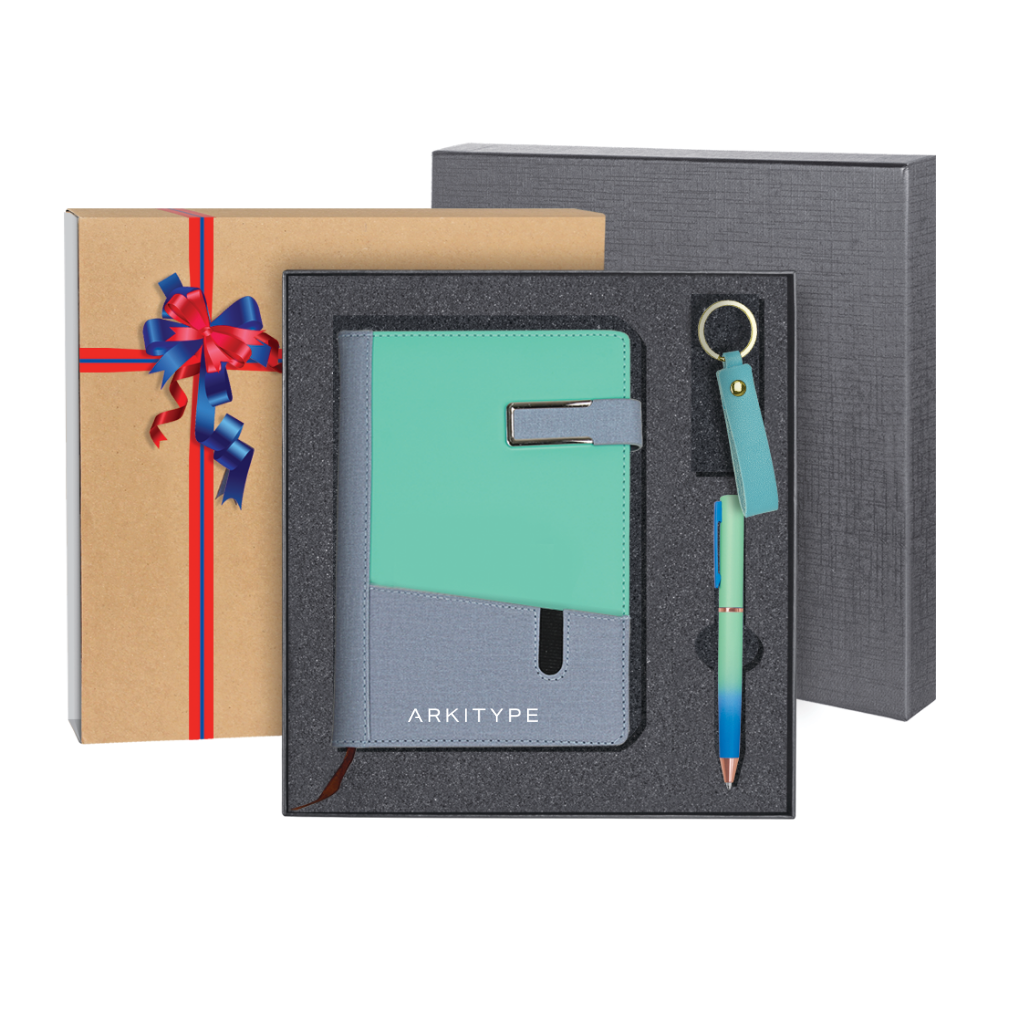 BOX 1332 Corporate Gift Set | PU Organizer | Metal pen | Key Chain