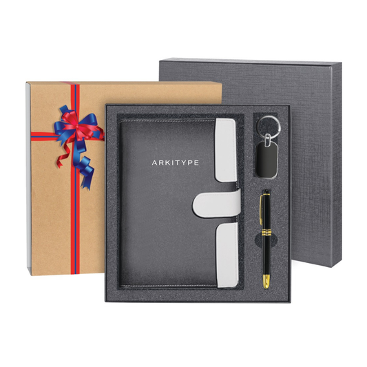 BOX 1424 Corporate Gift Set | PU Organizer | Metal pen | Key Chain