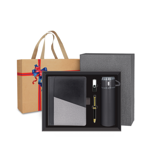 BOX 09110 Corporate Gift Set | PU Organizer | Flask | Thumbdrive | Metal Pen