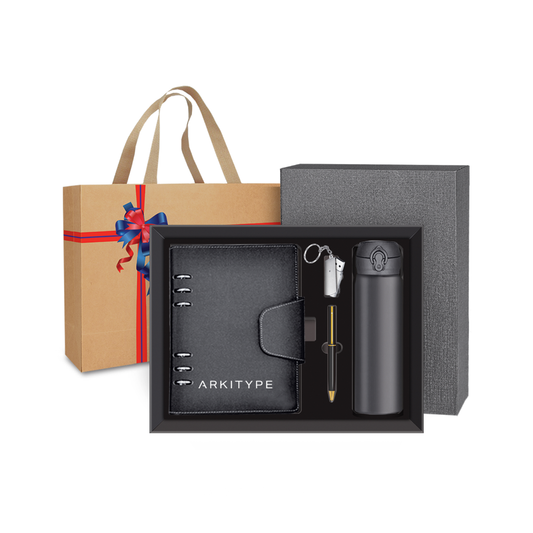 BOX 09112 Corporate Gift Set | PU Organizer | Flask | Thumbdrive | Metal Pen