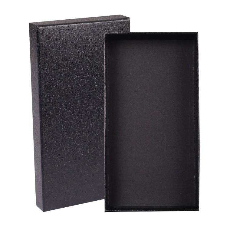 B 34 Gift Box Packaging Black rectangular box with a lid on a white background