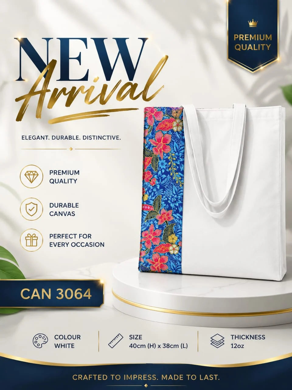 CL 3064 Canvas Tote Bag 12oz 38 x 40 cm