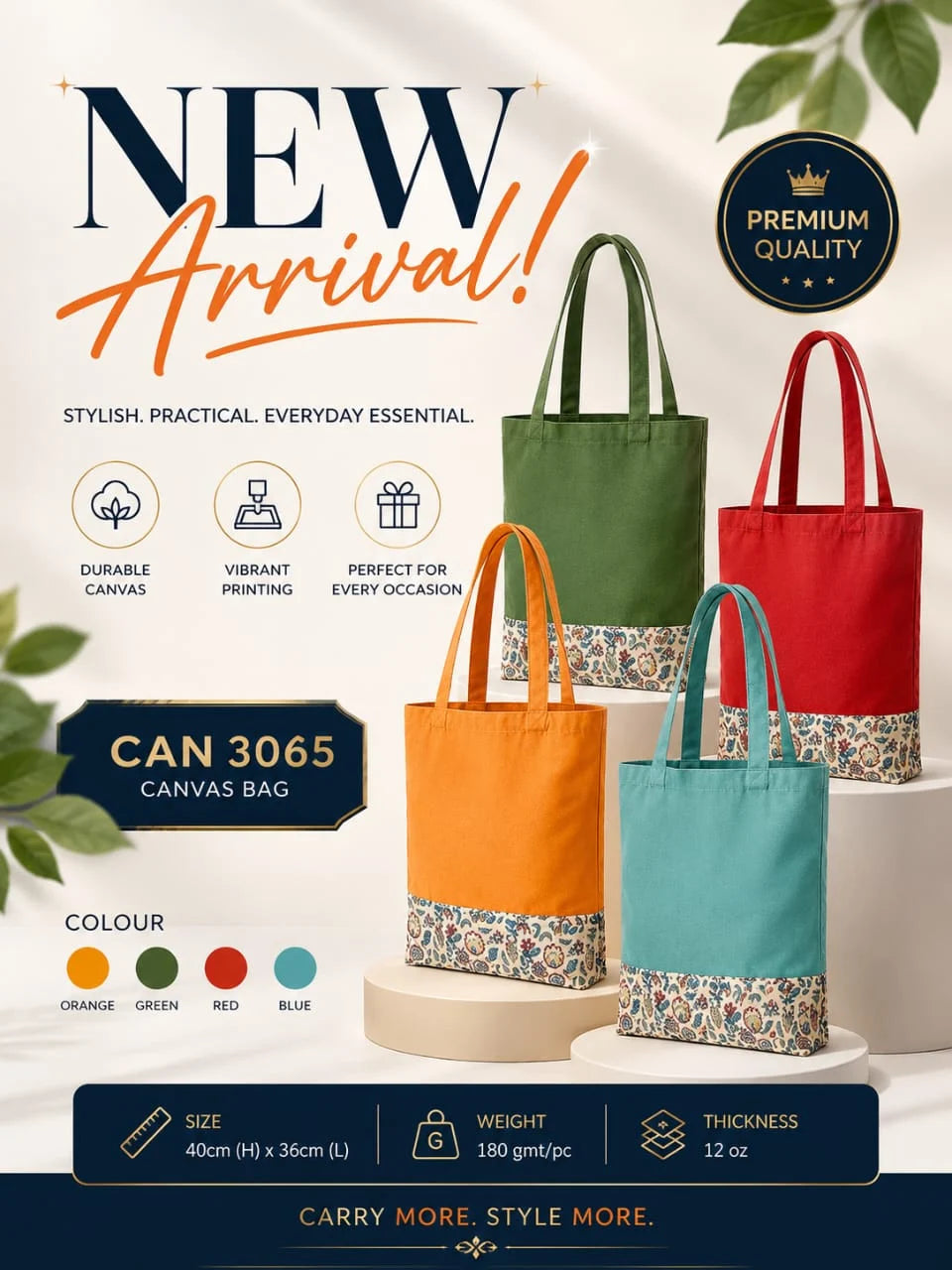 CAN3065 Canvas Bag 12oz  36 x 40 cm