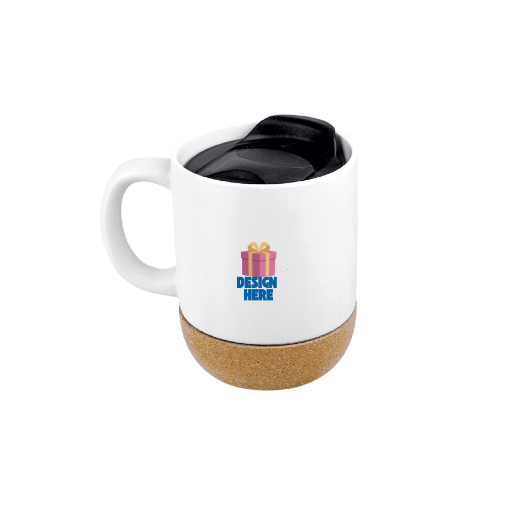 CM09 Bone Ceramic Mug with oak Coaster | Mug Supplier