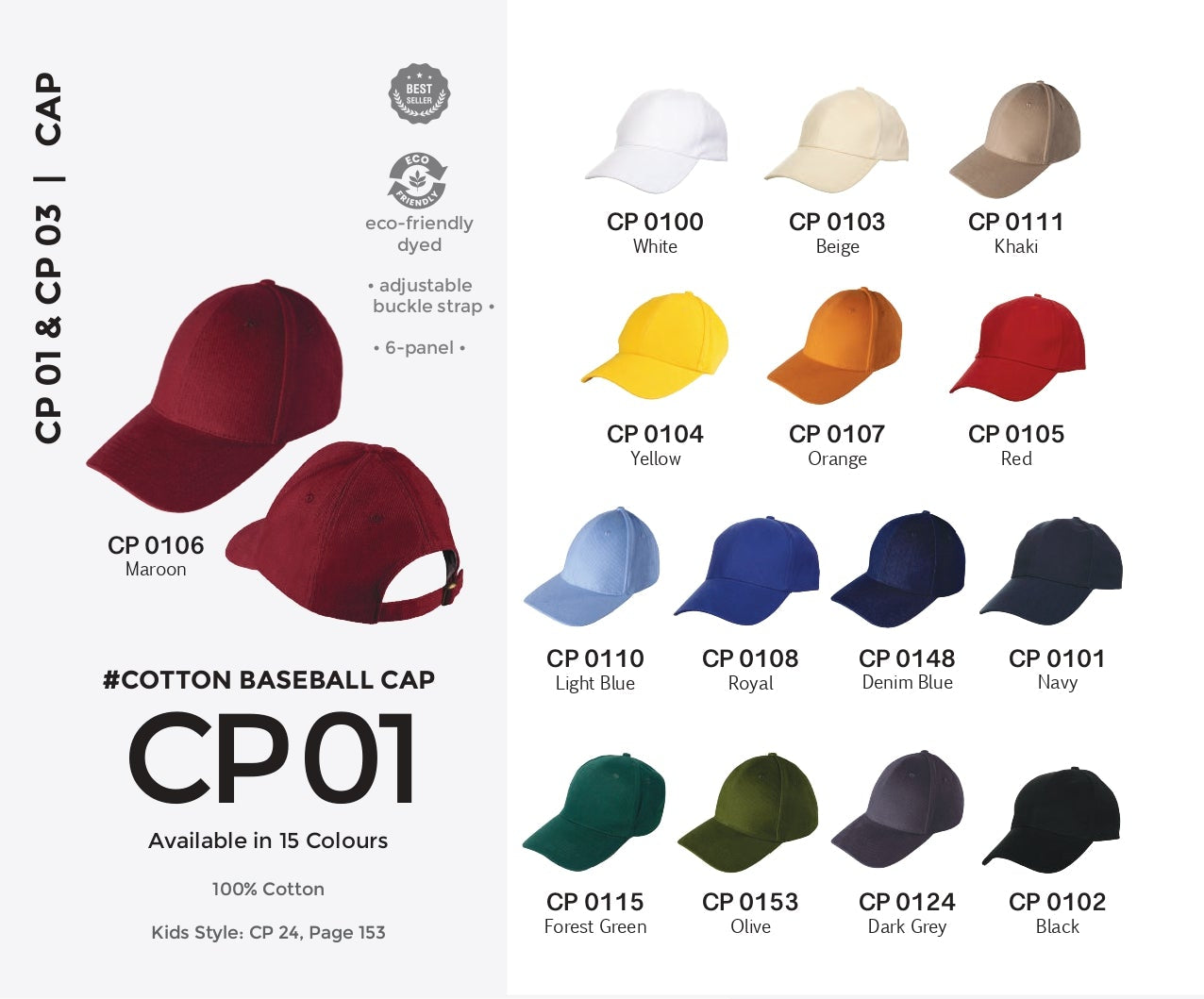 CP01 Cotton Baseball Cap for custom logo corporate gifts Malaysia | Orensport x Arkitype | Printing service | School & University Gifts | Apparel & Uniform | Corporate uniforms