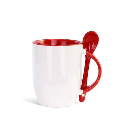 CR16 Ceramic Mug with coating Spoon  | sublimation
