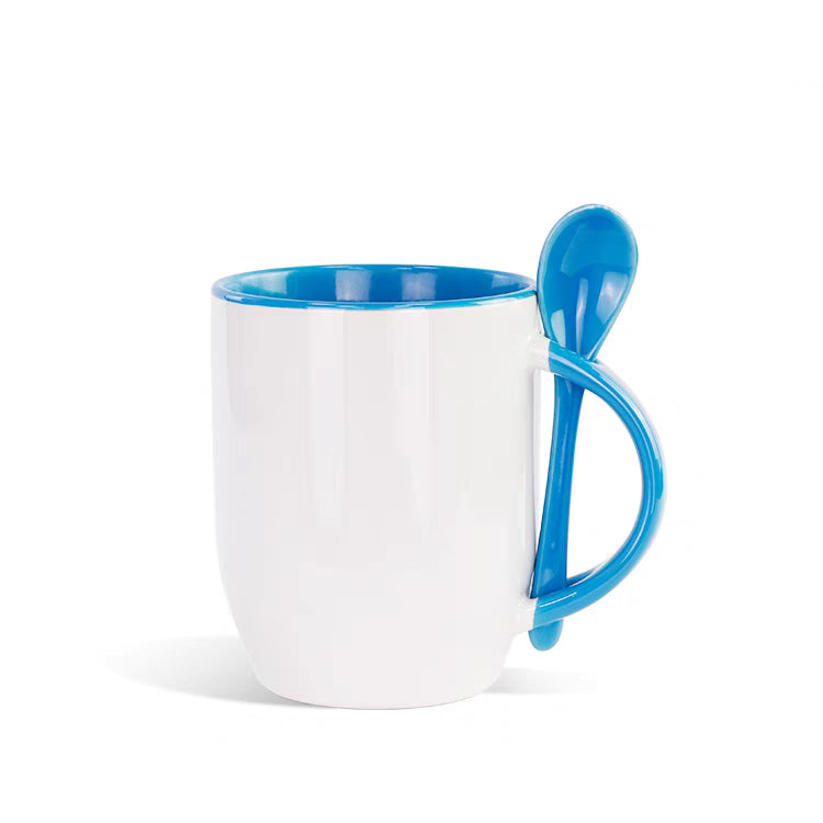 CR16 Ceramic Mug with coating Spoon  | sublimation
