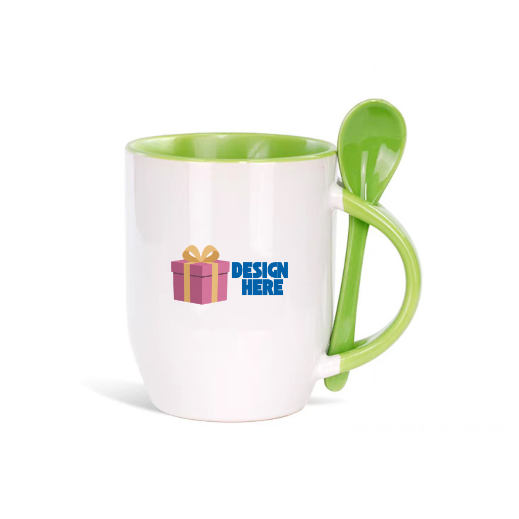 CR16 Ceramic Mug with coating Spoon  | sublimation
