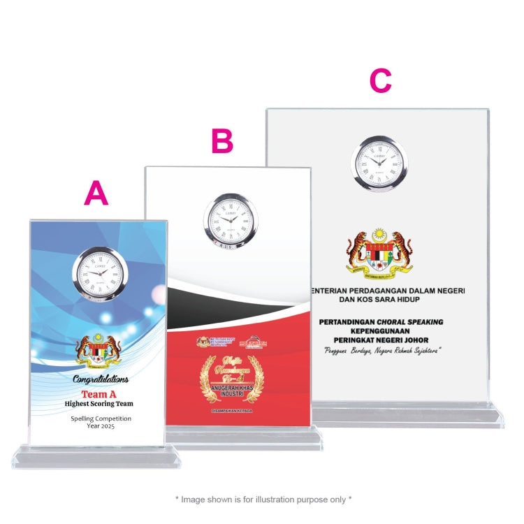 CY 1434 Crystal Clock | Premium crystal award supplier Malaysia