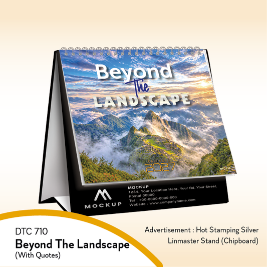 DTC 710 - Beyond The Landscape (with Quotes) | Table Calendar 2027, Custom Calendar, Desk Calendar, Corporate Gift, Year End Gift, Custom Logo Printing, Office Calendar, Promotional Gift, Staff Gift, Client Gift