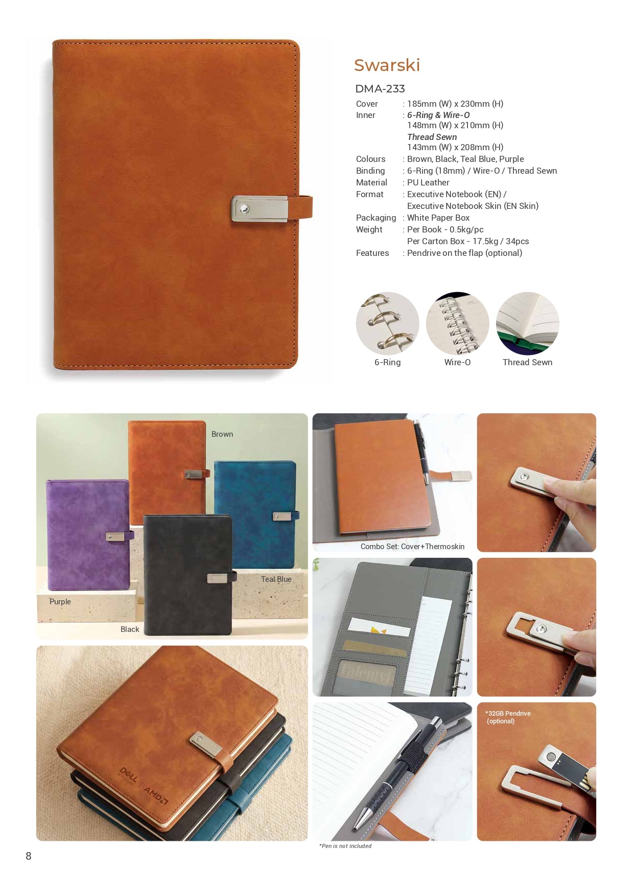 DMA-233 Swarski Organizer 32GB Pendrive (exclude)