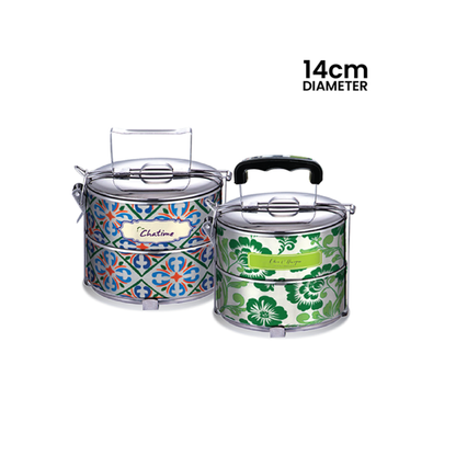 Classic 2 Tier Stainless Steel Tiffin Box - 14cm| Food container | Gift ideas for event