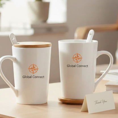 Corporate Gift Set C16 | Ceramic Mug & Straw with Custom Logo